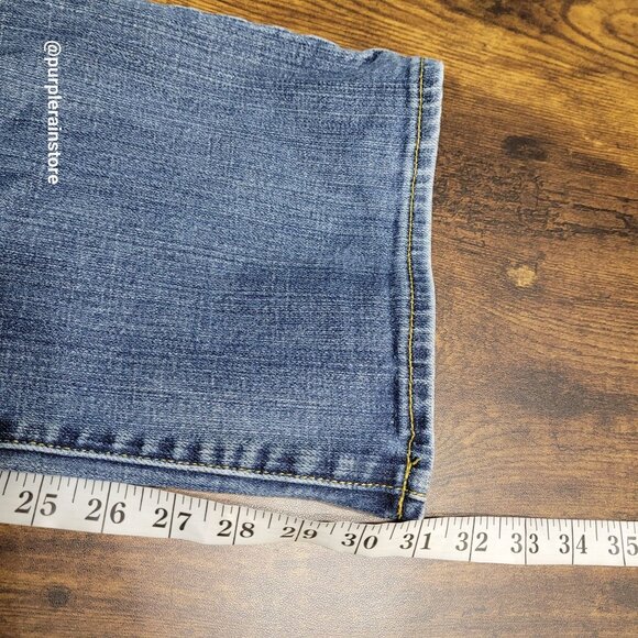 Vtg Express Jeans Size 12 Boot Low Rise Medium Light Wash Denim Western Y2K - Picture 10 of 13